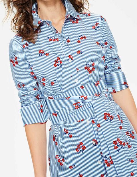 Modern Shirt Dress - Red Pop Scattered Daisy Sprig Modern Shirt Dress - Red Pop Scattered Daisy Sprig