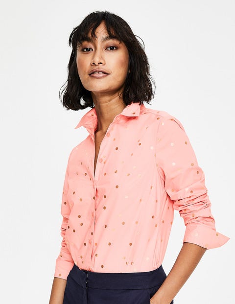 Modern Klassisches Shirt - Kreiderosa mit Folientupfen Modern Klassisches Shirt - Kreiderosa mit Folientupfen