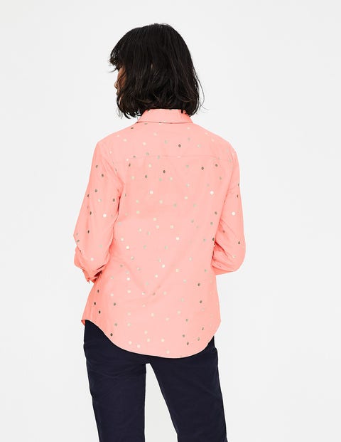 Modern Klassisches Shirt - Kreiderosa mit Folientupfen Modern Klassisches Shirt - Kreiderosa mit Folientupfen