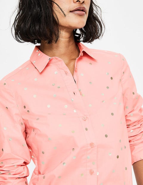 Modern Klassisches Shirt - Kreiderosa mit Folientupfen Modern Klassisches Shirt - Kreiderosa mit Folientupfen