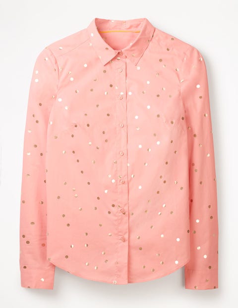 Modern Klassisches Shirt - Kreiderosa mit Folientupfen Modern Klassisches Shirt - Kreiderosa mit Folientupfen