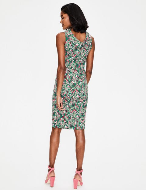 Martha Kleid Mit Ziernaht - Waldgrün, Tropischer Dschungel Martha Kleid Mit Ziernaht - Waldgrün, Tropischer Dschungel