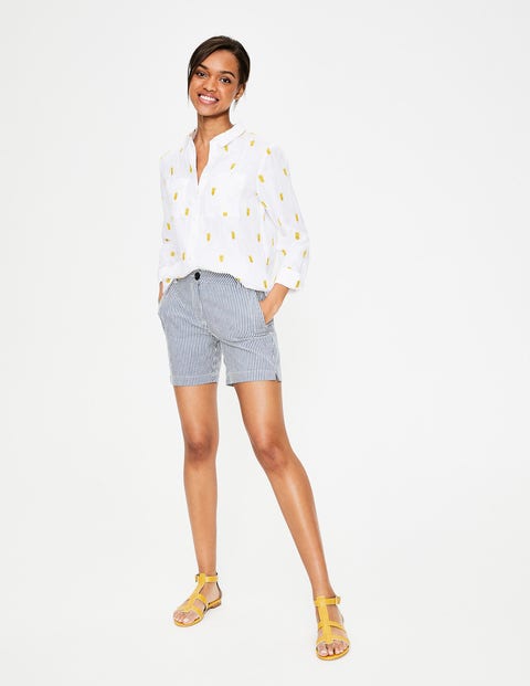 Linen Shirt - Pineapple Embroidery Linen Shirt - Pineapple Embroidery