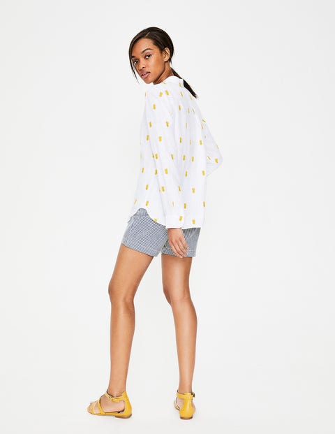 Linen Shirt - Pineapple Embroidery Linen Shirt - Pineapple Embroidery