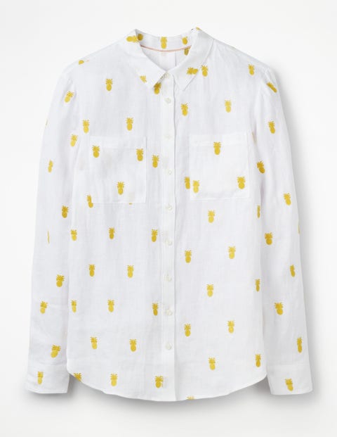 Linen Shirt - Pineapple Embroidery Linen Shirt - Pineapple Embroidery