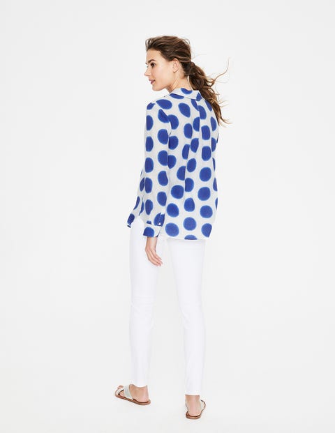 Linen Shirt - Lapis, Ikat Spot Linen Shirt - Lapis, Ikat Spot