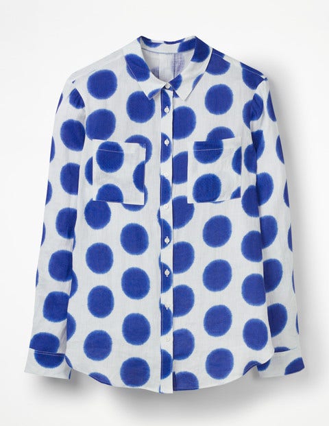 Linen Shirt - Lapis, Ikat Spot Linen Shirt - Lapis, Ikat Spot