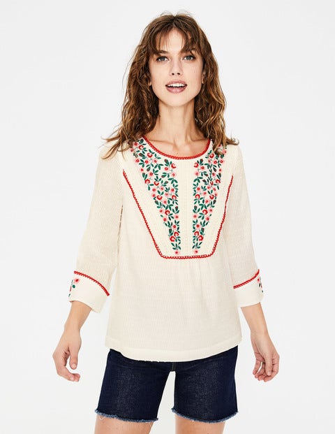 Kelsey Embroidered Blouse - Ivory Kelsey Embroidered Blouse - Ivory