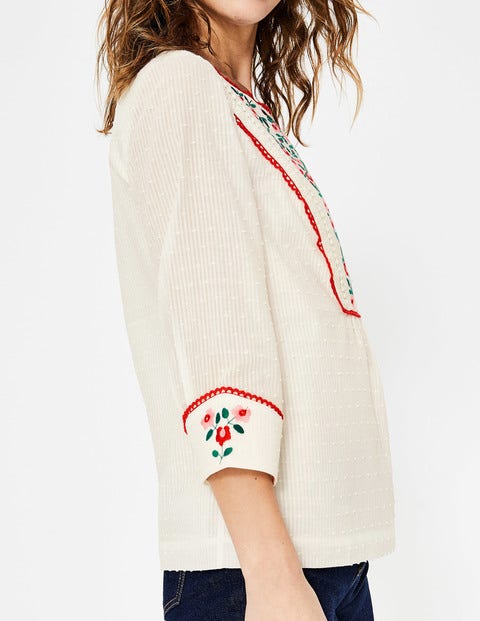 Kelsey Embroidered Blouse - Ivory Kelsey Embroidered Blouse - Ivory