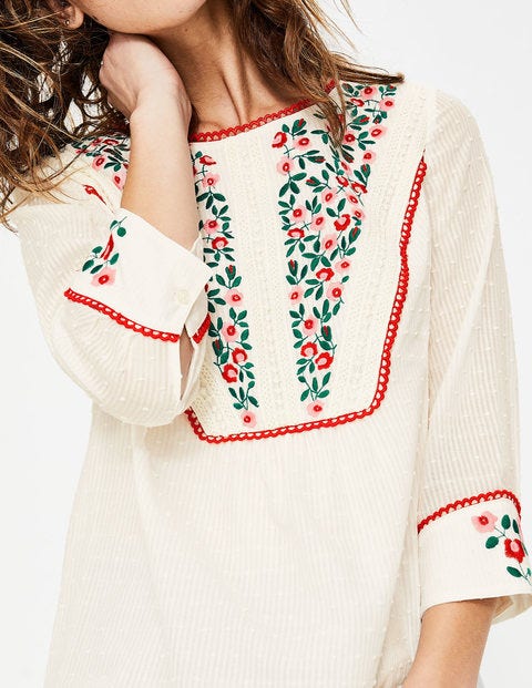Kelsey Embroidered Blouse - Ivory Kelsey Embroidered Blouse - Ivory
