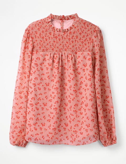 Haut Janie - Champ de pâquerettes rose craie Haut Janie - Champ de pâquerettes rose craie