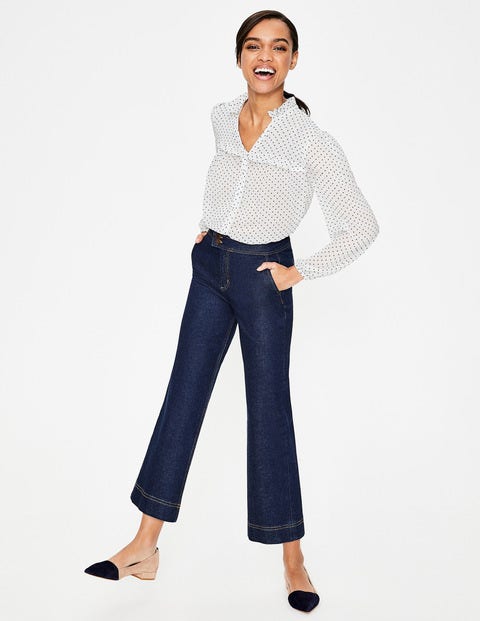 Anya Blouse - Ivory Flocked Spot Anya Blouse - Ivory Flocked Spot