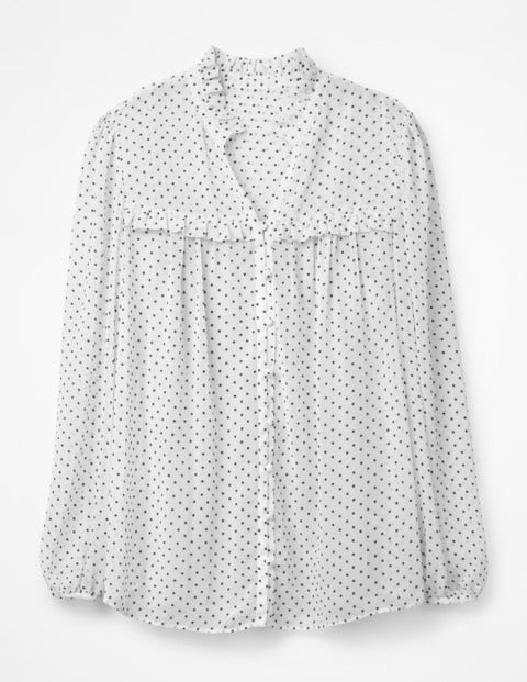 Anya Blouse - Ivory Flocked Spot Anya Blouse - Ivory Flocked Spot