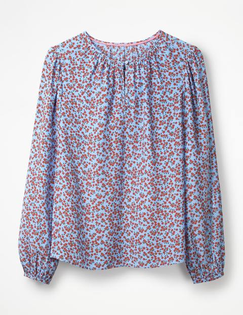 Chemisier Veronica - Motif Daisy Sprig bleu brumeux Chemisier Veronica - Motif Daisy Sprig bleu brumeux