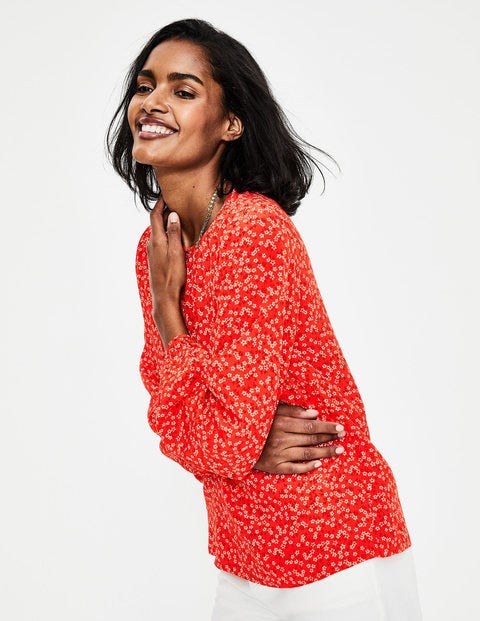 Veronica Blouse - Red Pop Daisy Sprig Veronica Blouse - Red Pop Daisy Sprig