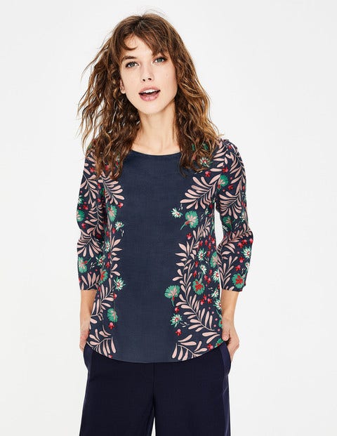 Larissa Top - Navy Tropical Jungle Larissa Top - Navy Tropical Jungle