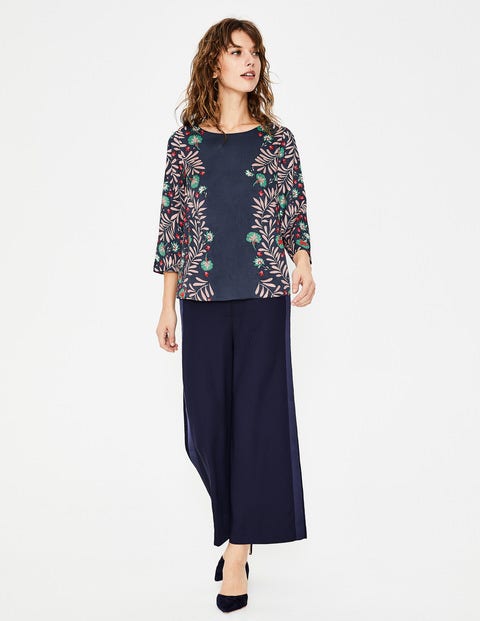 Larissa Top - Navy Tropical Jungle Larissa Top - Navy Tropical Jungle