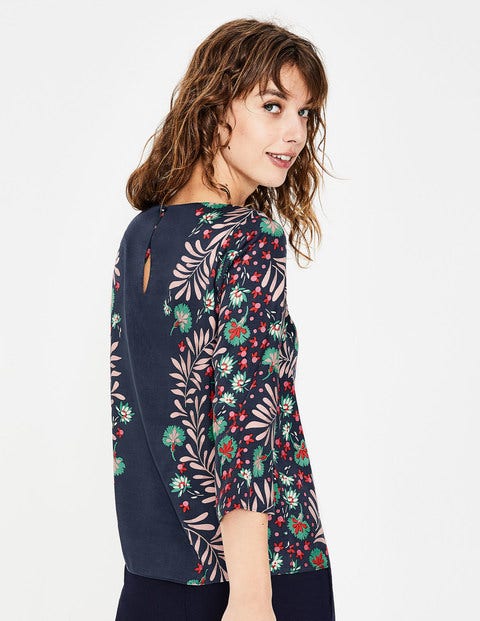 Larissa Top - Navy Tropical Jungle Larissa Top - Navy Tropical Jungle