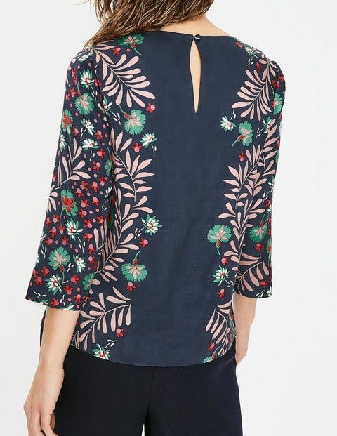 Larissa Top - Navy Tropical Jungle Larissa Top - Navy Tropical Jungle