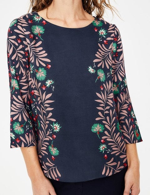 Larissa Top - Navy Tropical Jungle Larissa Top - Navy Tropical Jungle