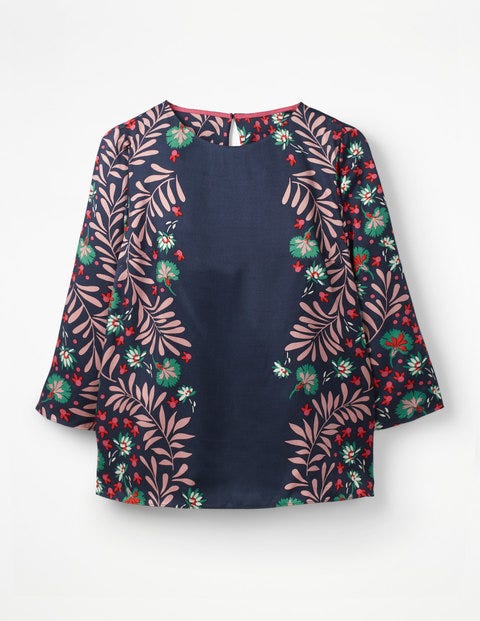 Larissa Top - Navy Tropical Jungle Larissa Top - Navy Tropical Jungle