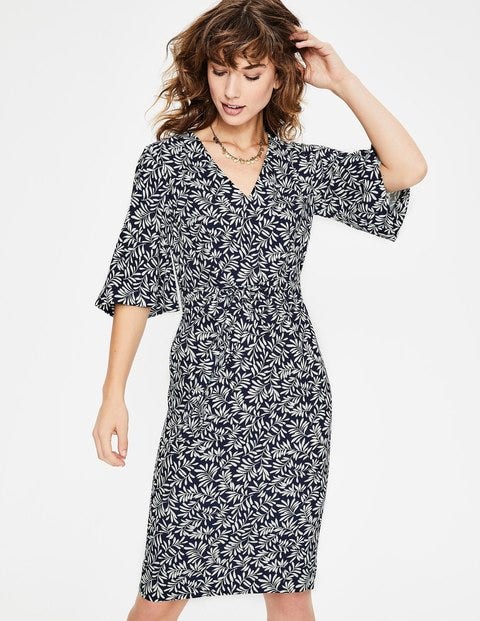 Ines Dress - Navy Olive Branch Ines Dress - Navy Olive Branch