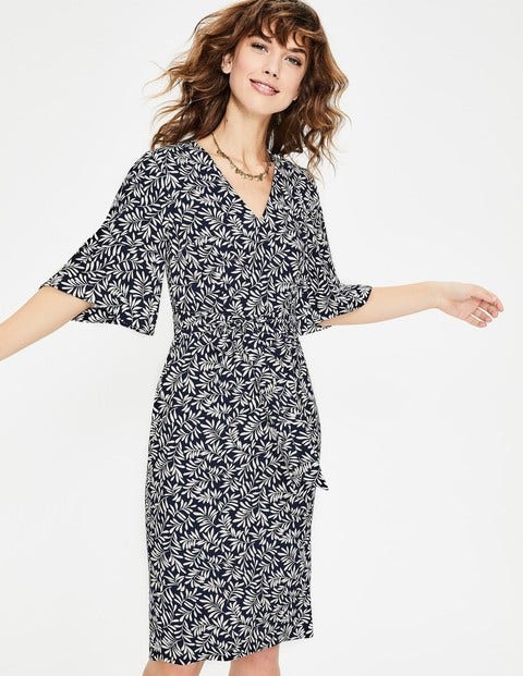 Ines Dress - Navy Olive Branch Ines Dress - Navy Olive Branch