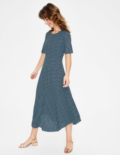Renee Midi Dress - Navy & Heron Blue Puff Renee Midi Dress - Navy & Heron Blue Puff