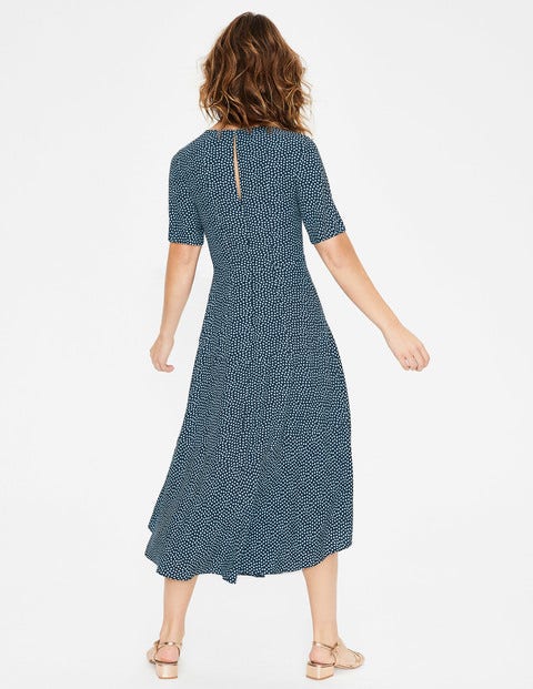 Renee Midi Dress - Navy & Heron Blue Puff Renee Midi Dress - Navy & Heron Blue Puff