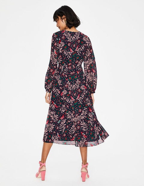 Ada Midi Dress - Navy Tropical Jungle Ada Midi Dress - Navy Tropical Jungle
