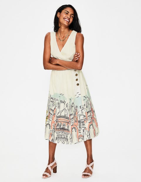 Arwen Midi Dress - Ivory Street Scene Arwen Midi Dress - Ivory Street Scene