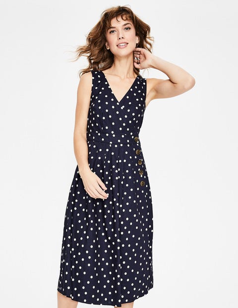 Arwen Midi Dress - Navy Scattered Spot Arwen Midi Dress - Navy Scattered Spot