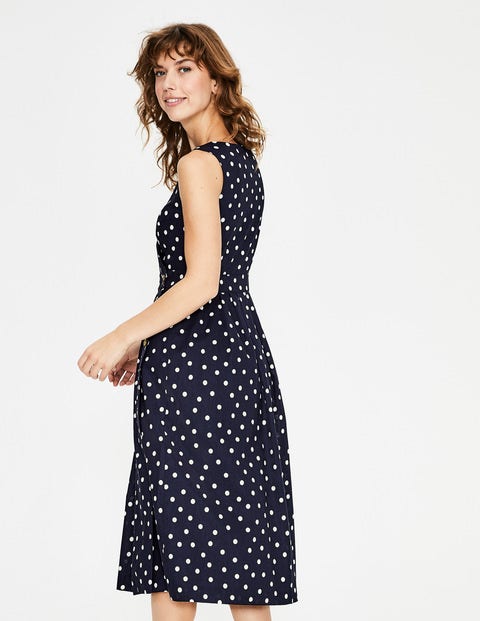 Arwen Midi Dress - Navy Scattered Spot Arwen Midi Dress - Navy Scattered Spot