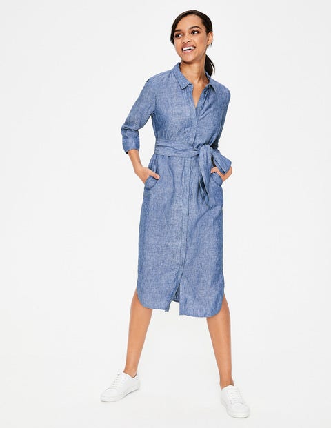 freya linen shirt dress