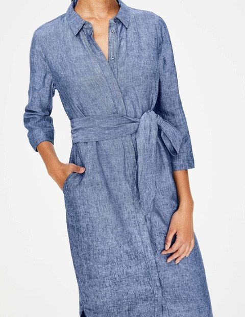 freya linen shirt dress