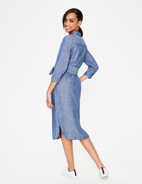 boden freya linen shirt dress