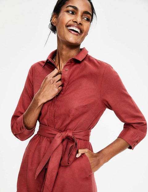 Freya Linen Shirt Dress - Rouge Freya Linen Shirt Dress - Rouge