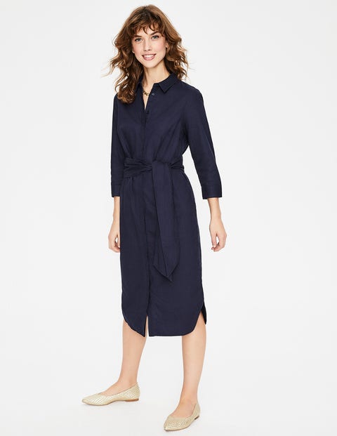 boden freya linen shirt dress