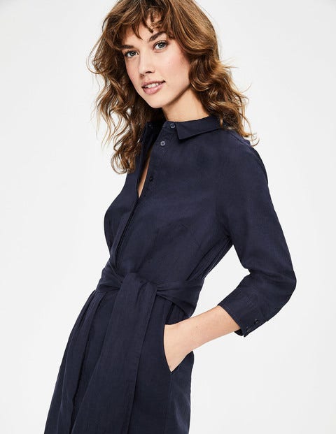 boden freya linen shirt dress