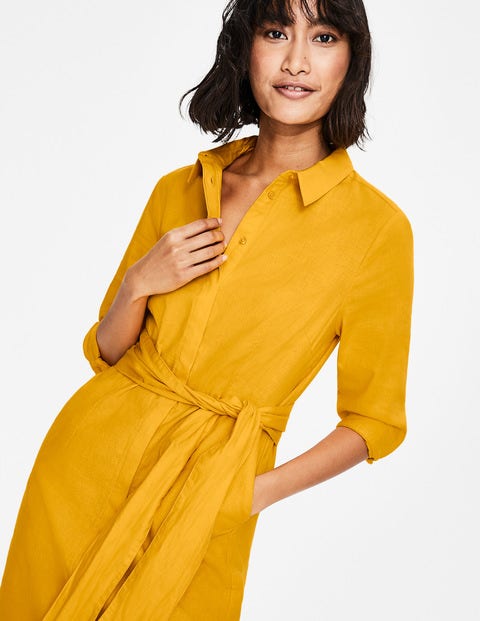 Freya Linen Shirt Dress - Happy Freya Linen Shirt Dress - Happy
