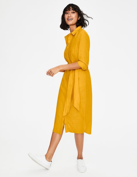 boden freya linen shirt dress