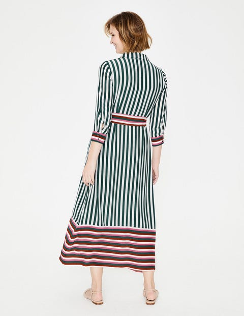 Mallory Midi Shirt Dress - Woodland Green Stripe Mallory Midi Shirt Dress - Woodland Green Stripe
