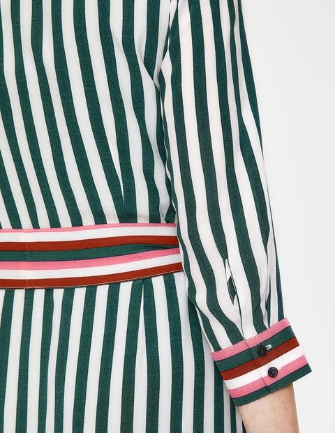 Mallory Midi Shirt Dress - Woodland Green Stripe Mallory Midi Shirt Dress - Woodland Green Stripe