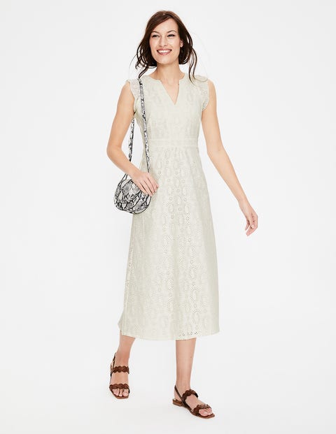 Robe midi Hallie en broderie anglaise - Ivoire Robe midi Hallie en broderie anglaise - Ivoire