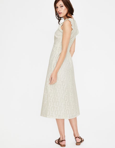 Robe midi Hallie en broderie anglaise - Ivoire Robe midi Hallie en broderie anglaise - Ivoire