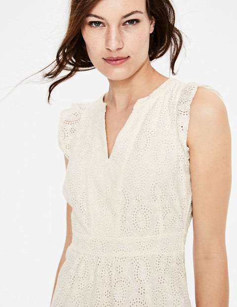 Hallie Broderie Midi Dress - Ivory Hallie Broderie Midi Dress - Ivory