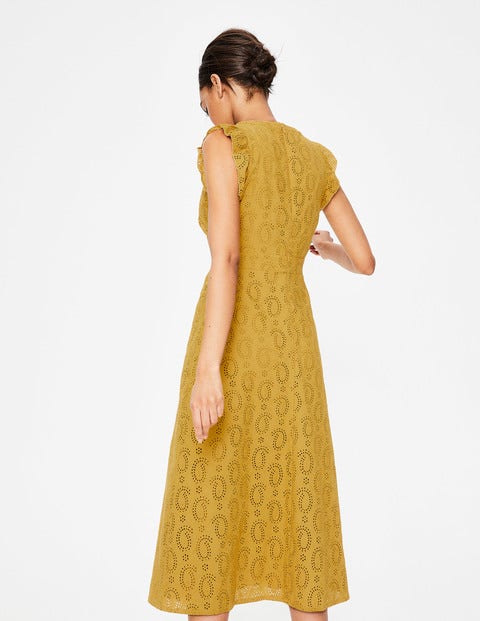 Hallie Broderie Midi Dress - Dijon Hallie Broderie Midi Dress - Dijon