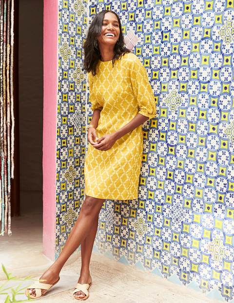 Robe Kate En Lin - Treillis ananas Dijon Robe Kate En Lin - Treillis ananas Dijon