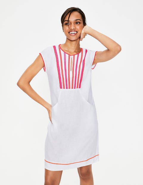 boden white linen dress
