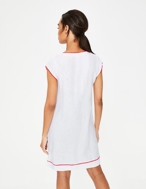 boden white linen dress